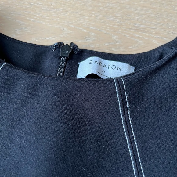 Aritzia Babaton Miguel Sleeveless Dress in Black with White Stitching - Picture 1 of 6